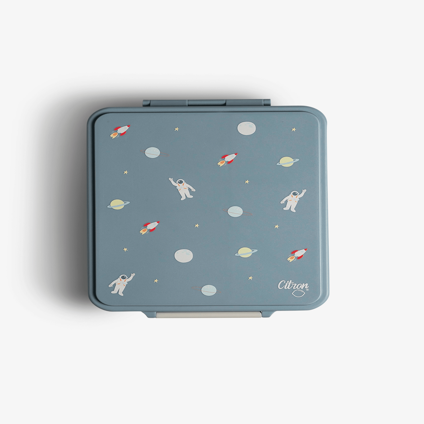 Citron-Grand Lunch Box - 4 Compartments - Spaceship Dusty Blue + Food Jar