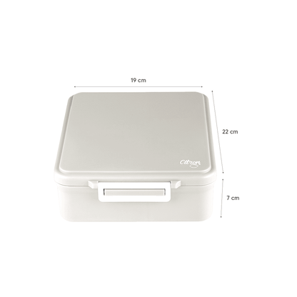Citron-Grand Lunch Box - 4 Compartments - Spaceship Dusty Blue + Food Jar