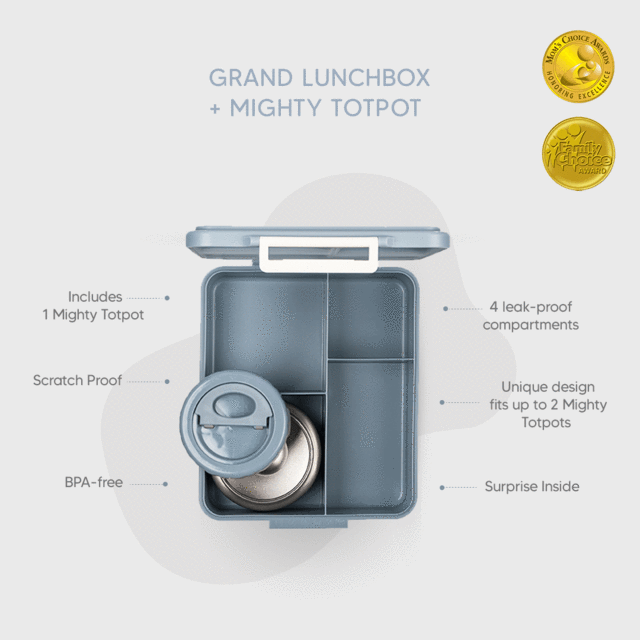 Citron-Grand Lunch box - 4 compartments with Hot Food Jar - Spaceship