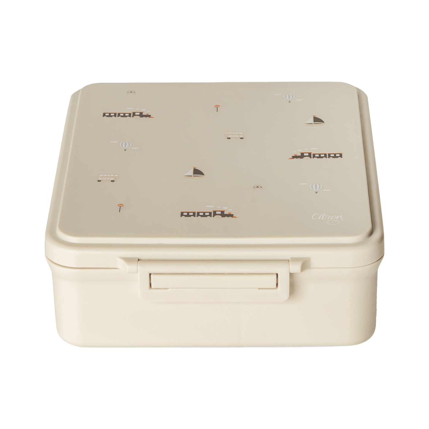 Citron-Grand Lunch Box - 4 Compartments - Vehicles + Food Jar