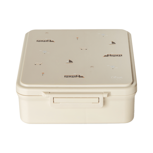 Citron-Grand Lunch Box - 4 Compartments - Vehicles + Food Jar