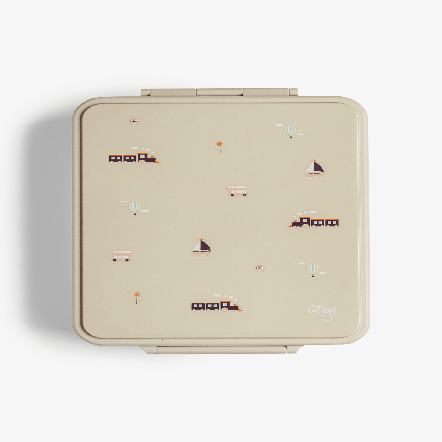 Citron-Grand Lunch Box - 4 Compartments - Vehicles + Food Jar