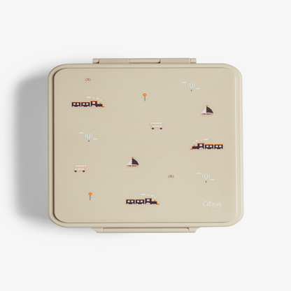 Citron-Grand Lunch Box - 4 Compartments - Vehicles + Food Jar