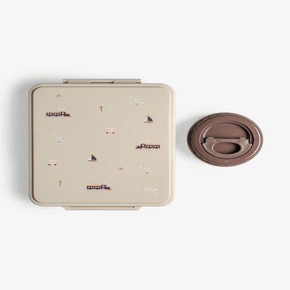 Citron-Grand Lunch Box - 4 Compartments - Vehicles + Food Jar