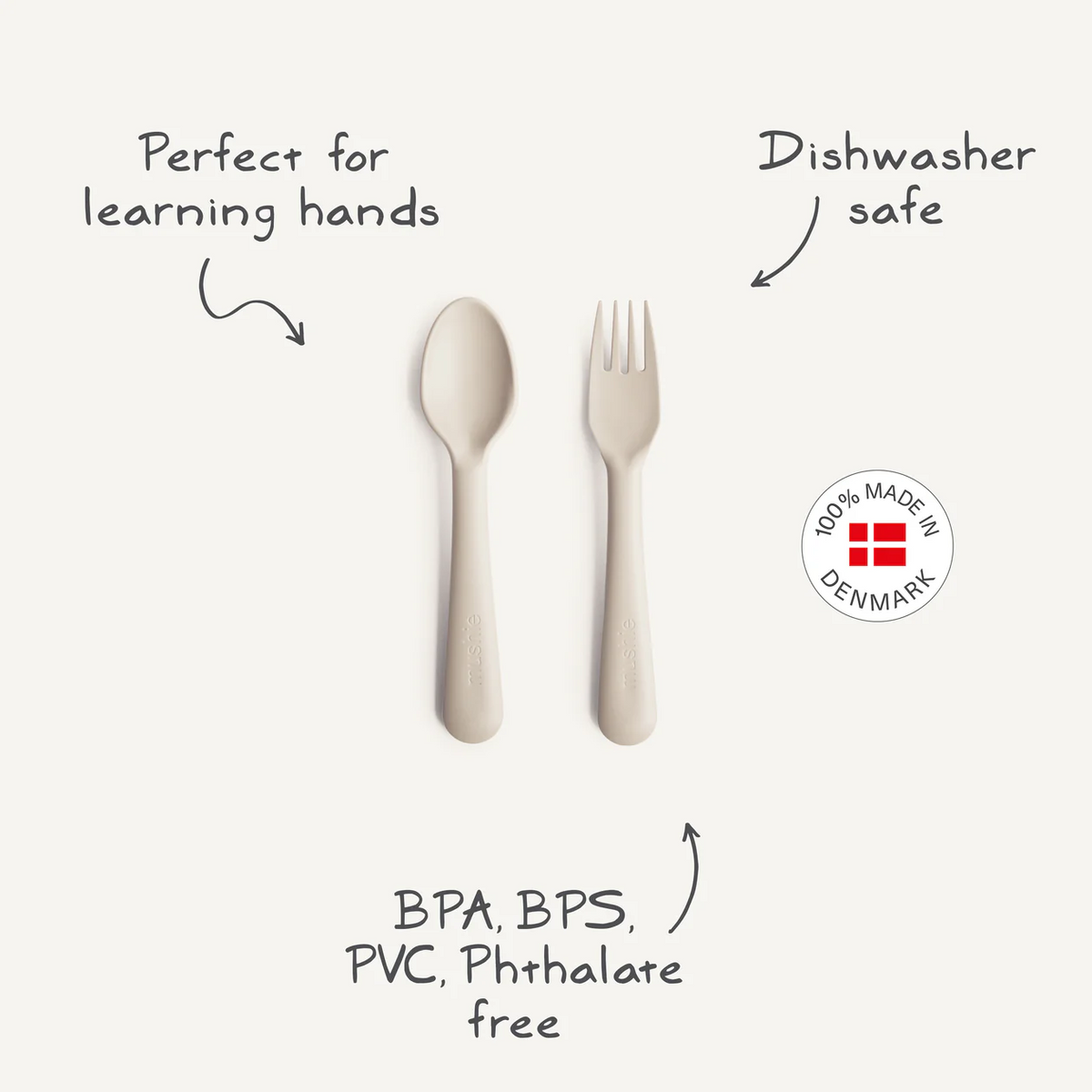 Mushie-Dinnerware Fork And Spoon Set