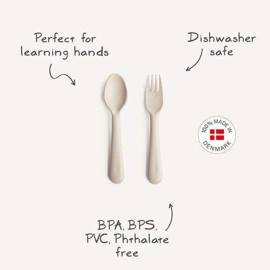 Mushie-Dinnerware Fork And Spoon Set
