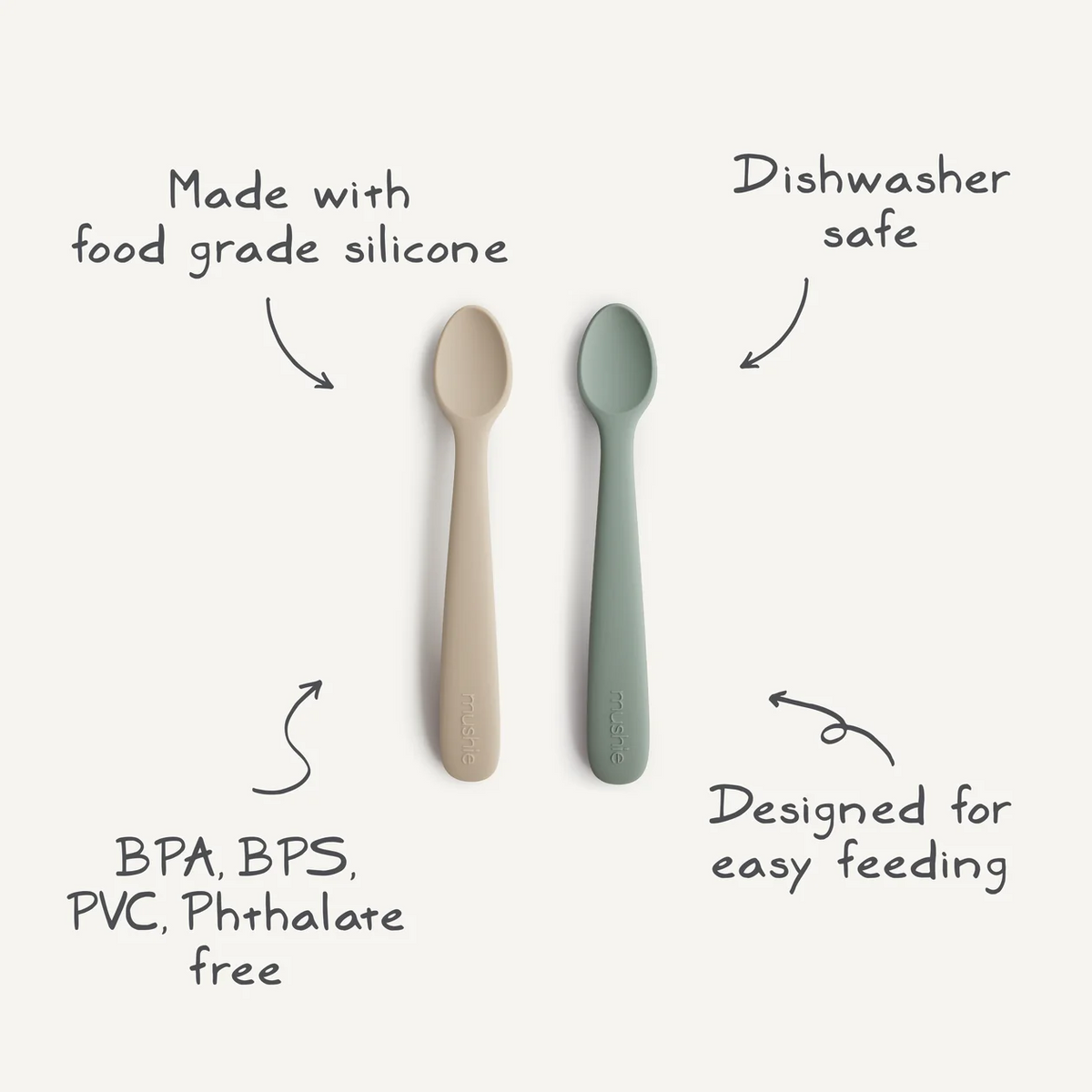 Mushie-Silicone Feeding Spoons