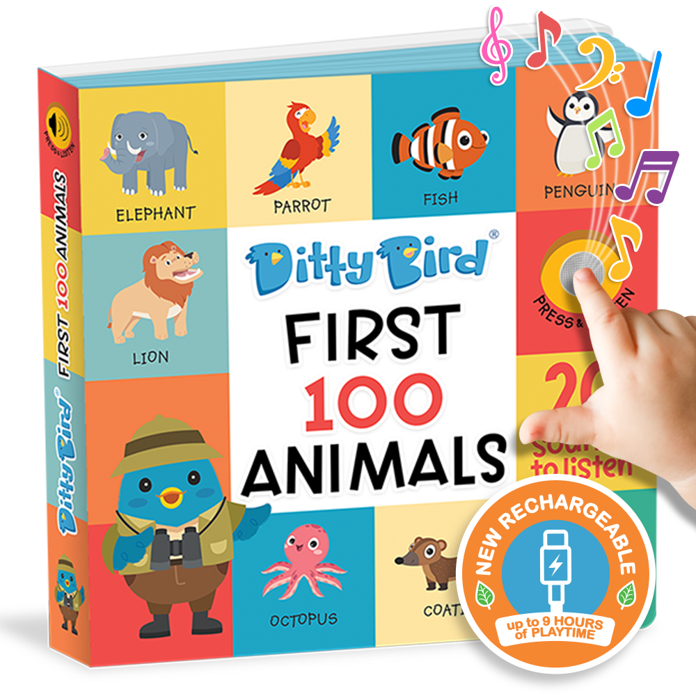 Ditty Bird-100 Animals Sound Book | USB-C Rechargeable