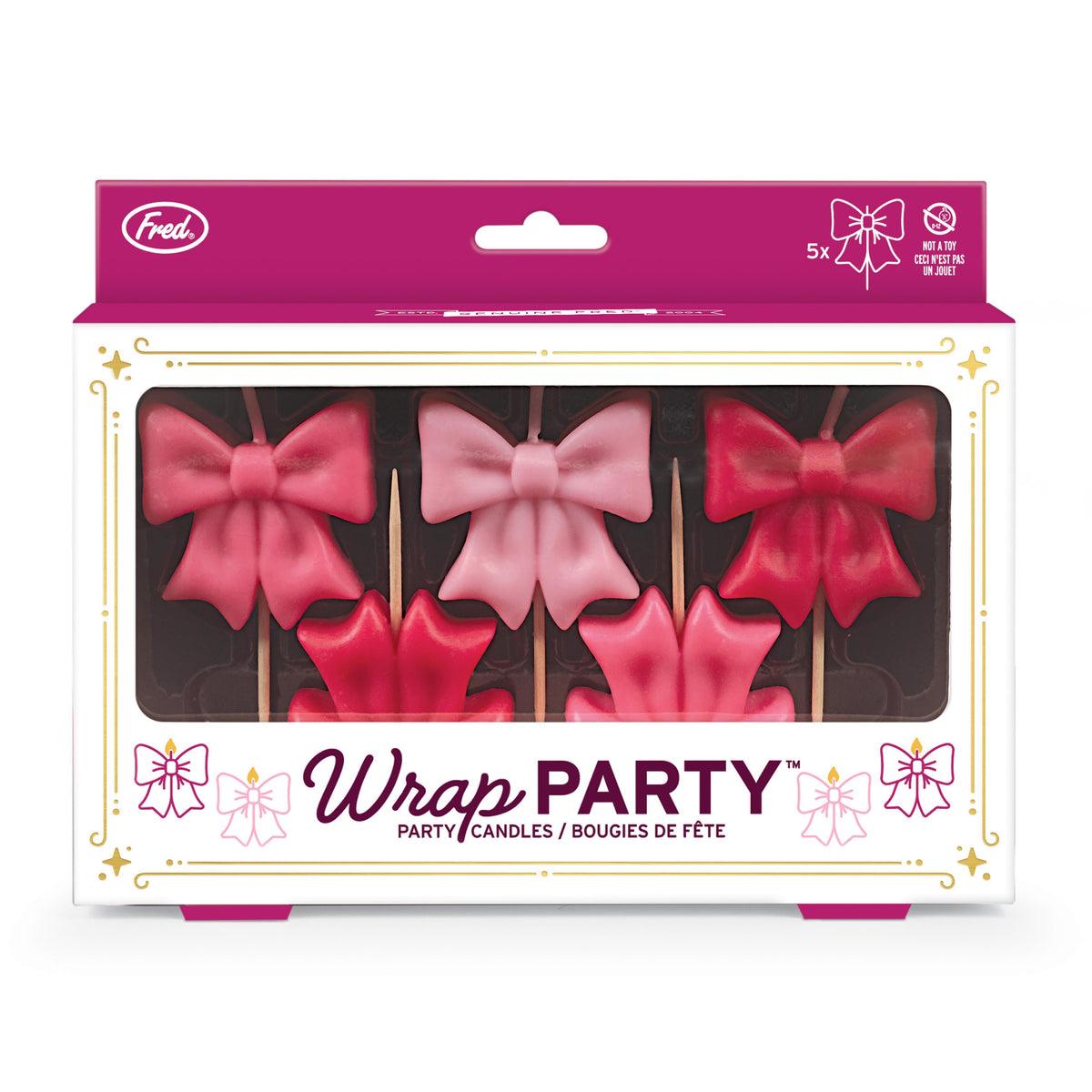 Fred-Wrap Party Birthday Candles - 5pcs Set Pink