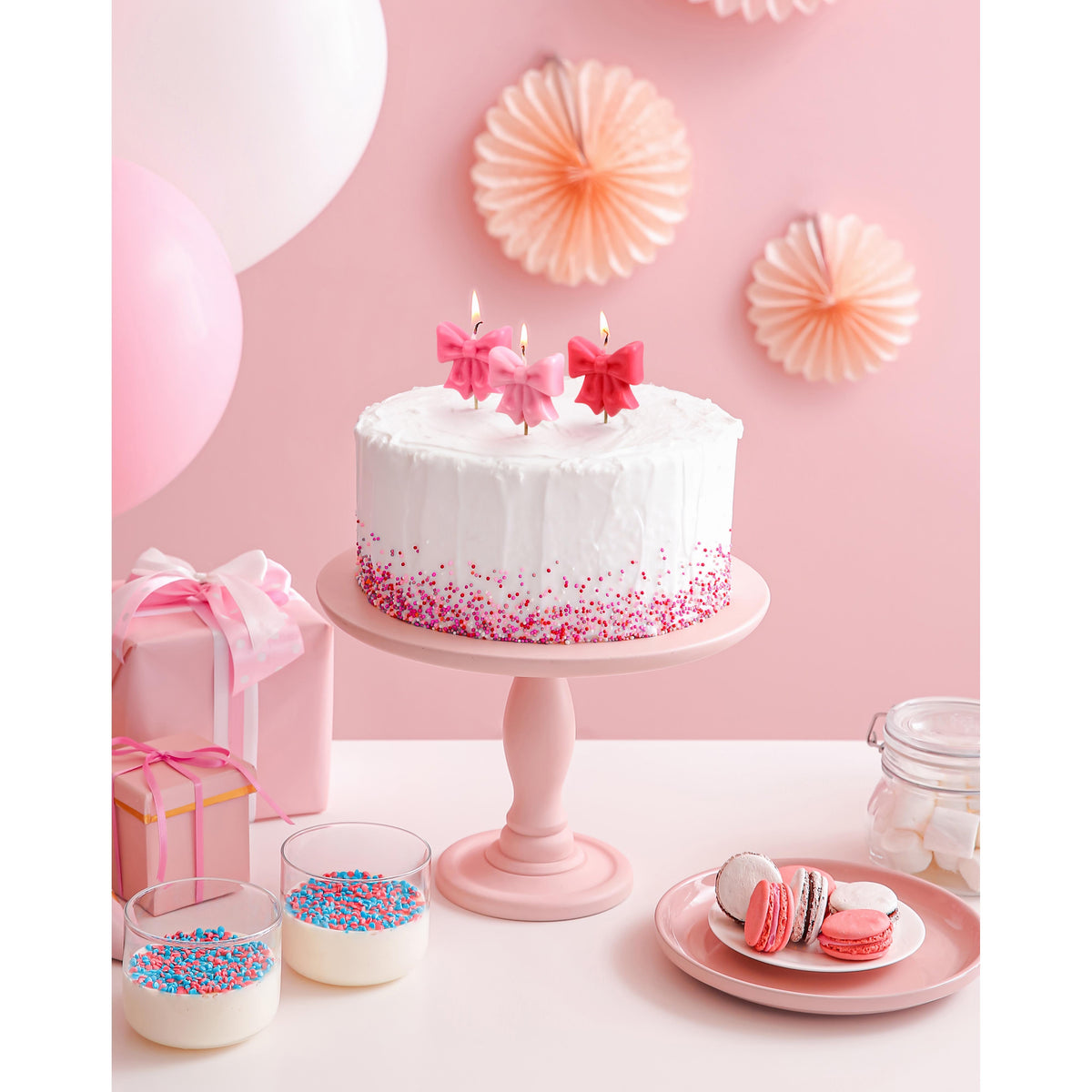 Fred-Wrap Party Birthday Candles - 5pcs Set Pink