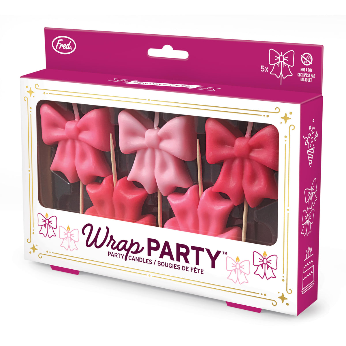 Fred-Wrap Party Birthday Candles - 5pcs Set Pink
