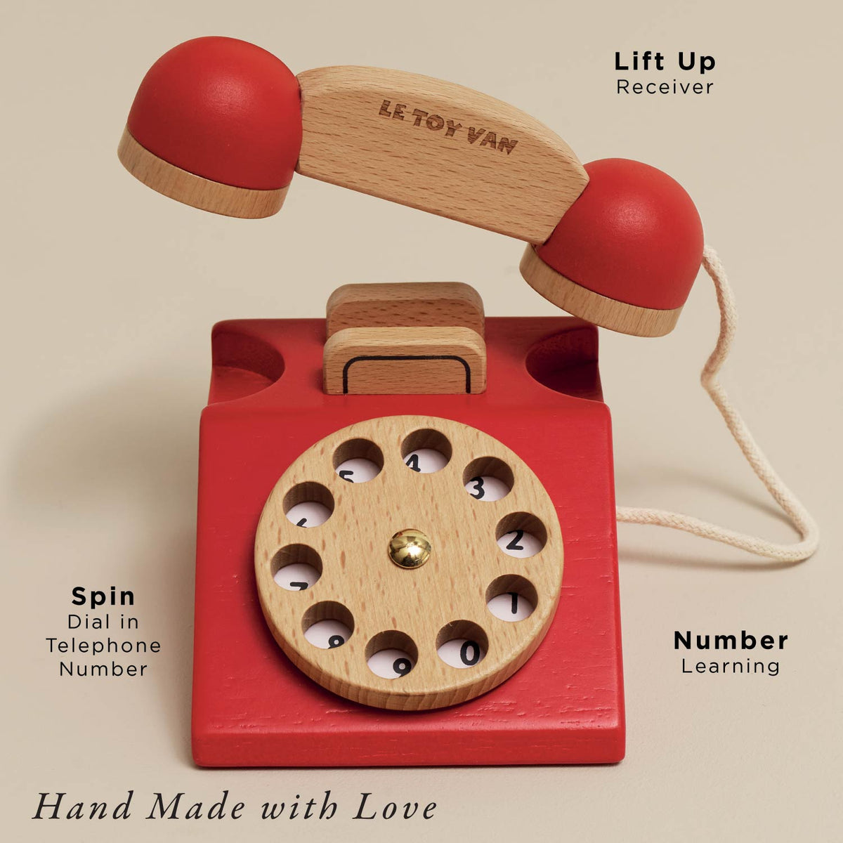 Le Toy Van-VINTAGE WOODEN PHONE