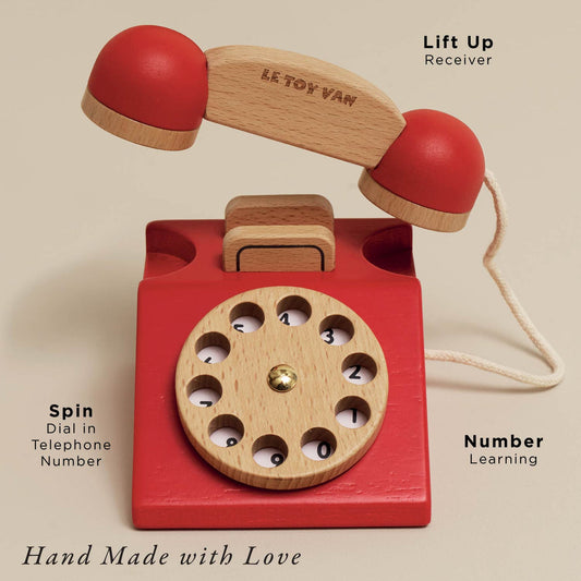 Le Toy Van-VINTAGE WOODEN PHONE