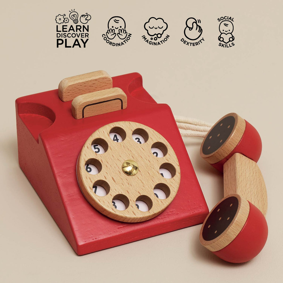 Le Toy Van-VINTAGE WOODEN PHONE