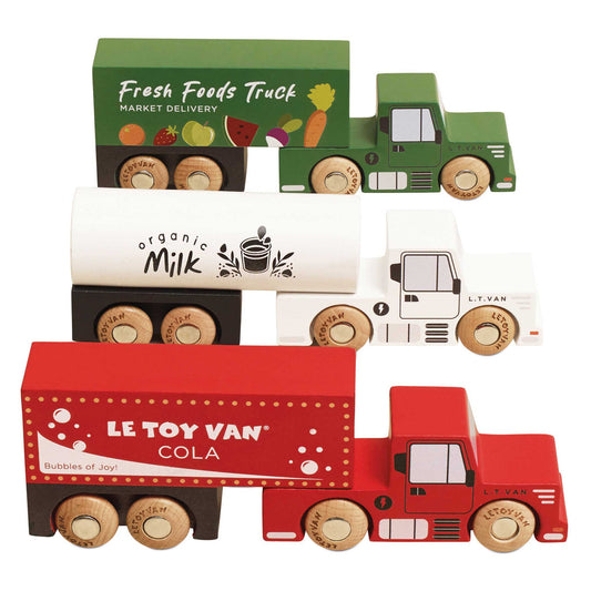 Le Toy Van-WOODEN TRAILER TRUCK SET