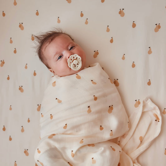 Fox&Fallow-Golden Pears Organic Fitted Cot Sheet
