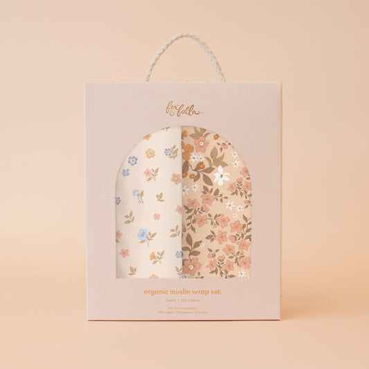 Fox&Fallow-Meadow / Sweet Pea Organic Muslin Wrap Set