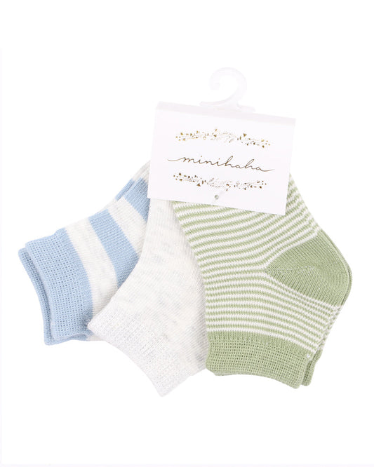Minihaha-3 PK SOCKS - BLUES & GREENS