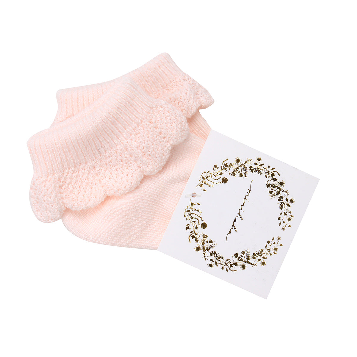 Minihaha-PALE PINK DROP NEEDLE SOCKS