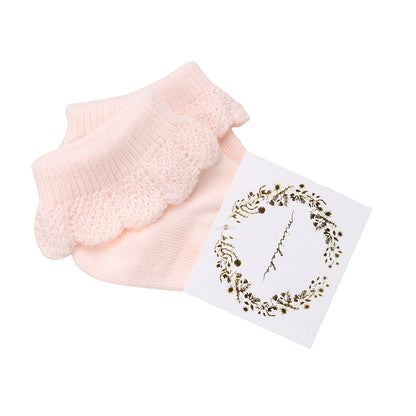 Minihaha-PALE PINK DROP NEEDLE SOCKS