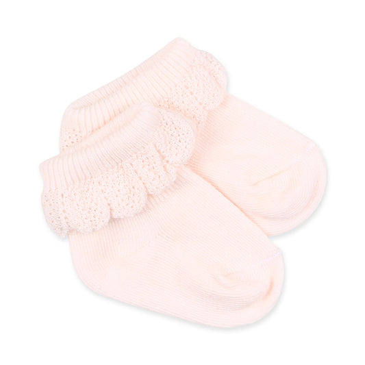Minihaha-PALE PINK DROP NEEDLE SOCKS