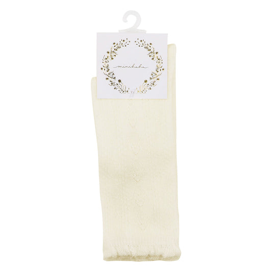 Minihaha-ALMOND POINTELLE KNEE HIGHS