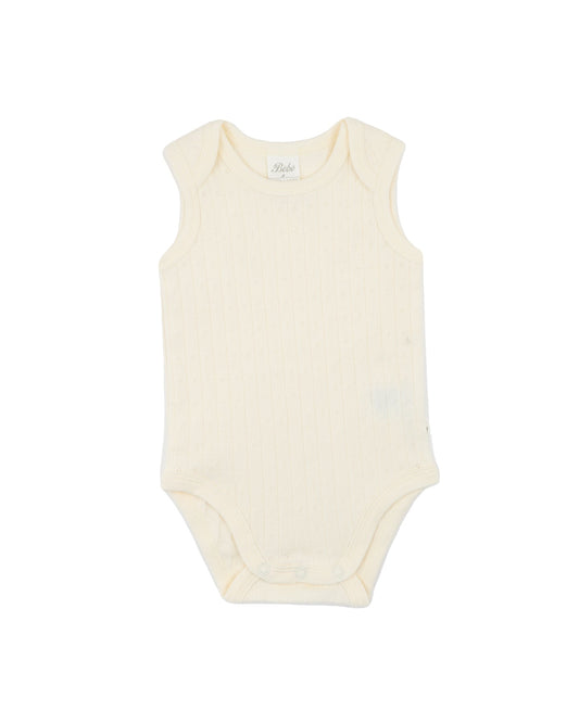 Bebe-MILK ORGANIC POINTELLE ENV NECK BODYSUIT