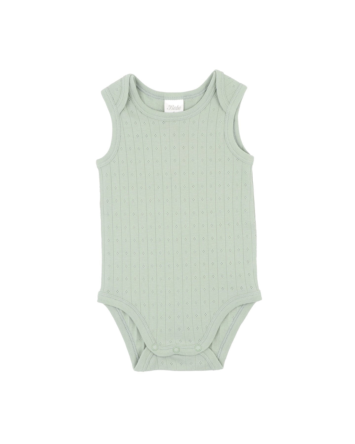 Bebe-SAGE ORGANIC POINTELLE ENV NECK BODYSUIT