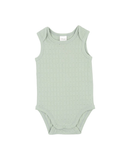 Bebe-SAGE ORGANIC POINTELLE ENV NECK BODYSUIT