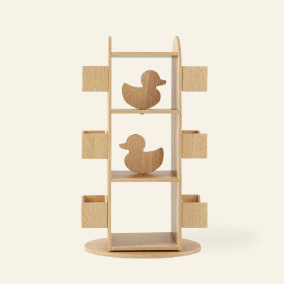 Myduckling-BINDI Revolving Solid Wood Bookcase