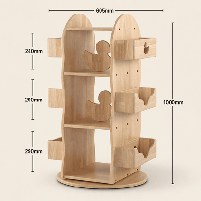 Myduckling-BINDI Revolving Solid Wood Bookcase