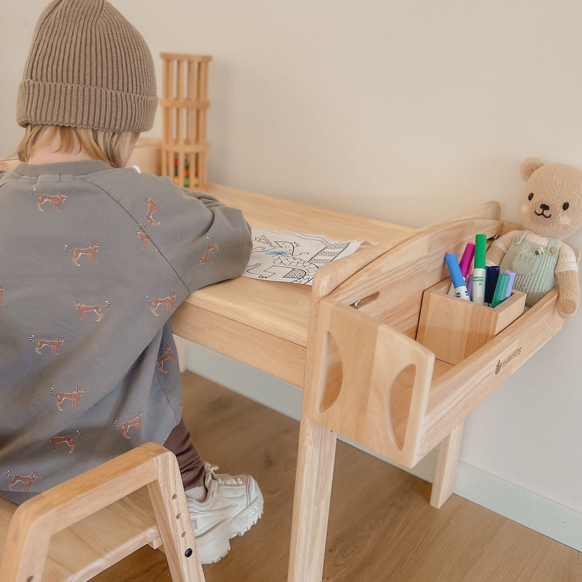 Myduckling-KAYA Solid Wood Side Shelf