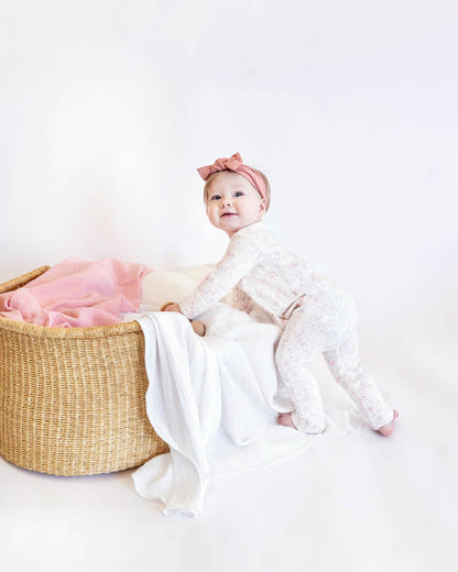 BEBE-FAYE PRINT ORGANIC ZIPSUIT